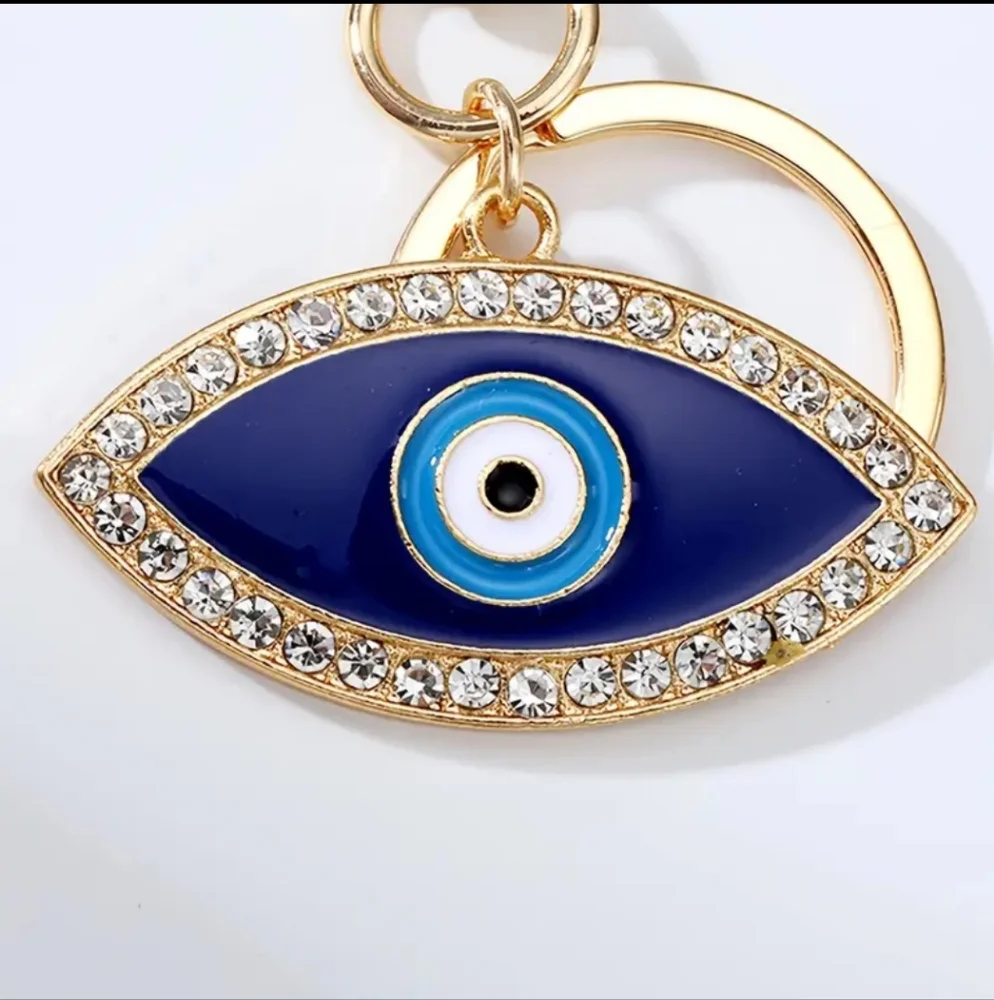 Rhinestone "Evil Eye" Keychain/Bag 🎒👜 Charm ~ Protection, Luck 🍀, Size Large - Picture 9 of 10